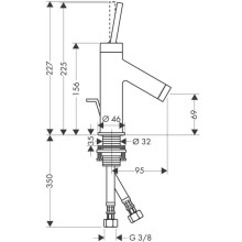 Смеситель для раковины с донным клапаном Axor Starck 10116000