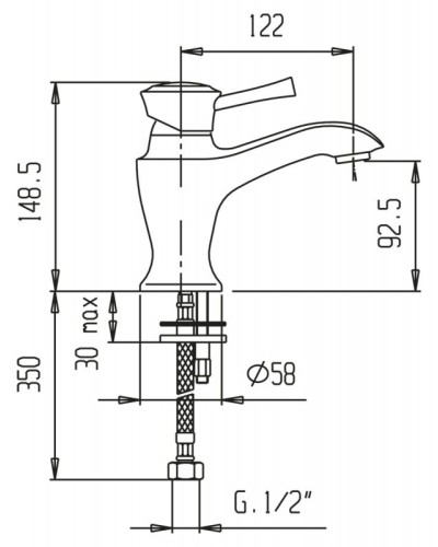 Смеситель на раковину Cezares GIUBILEO-LSM1-01