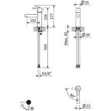 Смеситель для раковины Cezares LEAF-LSM1-01-W0 Хром