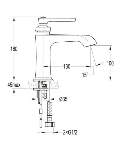 Смеситель для раковины Cezares LIBERTY-F-LS-01-W0 Хром