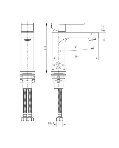 Смеситель для раковины RIMERO RM3034BL (Черный матовый)