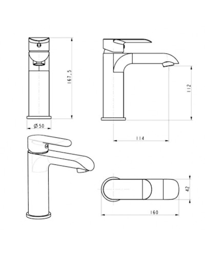 Смеситель для раковины RIMERO RM4050CR (Хром)