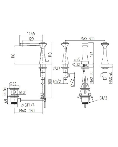 Смеситель для раковины Migliore Opera 27970 Хром