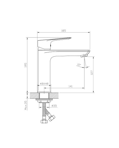 Смеситель для раковины Rossinka RS27-13 Хром