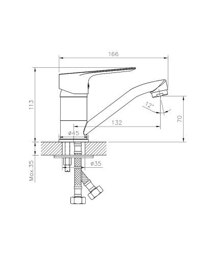 Смеситель для раковины Rossinka RS27-22 Хром