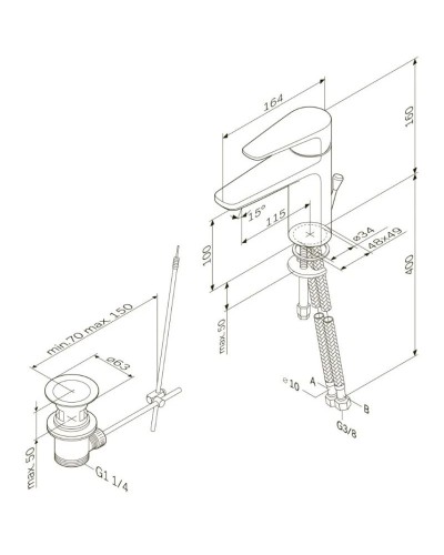 Смеситель для раковины с донным клапаном Am.Pm Inspire F5082100