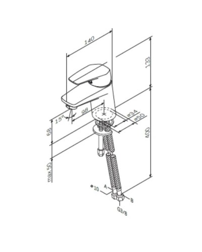 Смеситель для раковины без донного клапана Am.Pm Gem F9002100