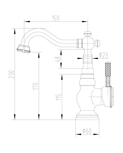 Смеситель для раковины без донного клапана Lemark Jasmine LM6644B
