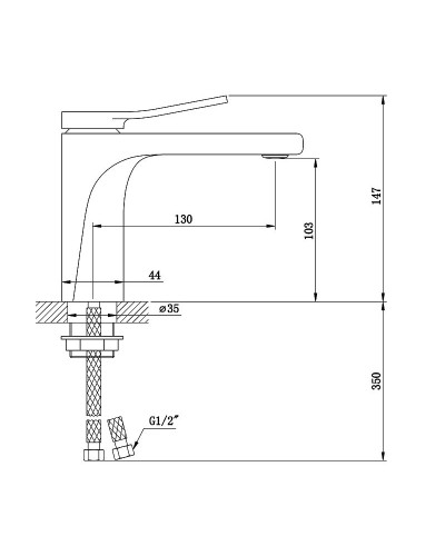Смеситель для раковины Bronze de Luxe Element EL02CB Хром Черный