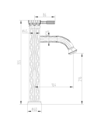 Смеситель для раковины без донного клапана Lemark Jasmine LM6609ORB