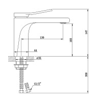 Смеситель для раковины Bronze de Luxe Element EL02GB Матовое золото Черный