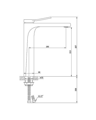 Смеситель для раковины Bronze de Luxe Element EL21CB Хром Черный