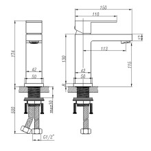 Смеситель для раковины Bronze de Luxe Simple SA980 Хром