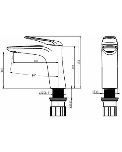 Смеситель для раковины Comforty FC074A-CMT 00-00004531 Черный