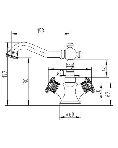 Смеситель для раковины ZorG Antic A7009U-SL Серебро