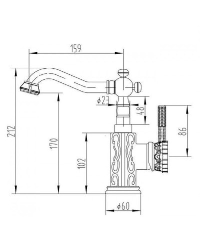 Смеситель для раковины ZorG Antic A114U-SL Серебро