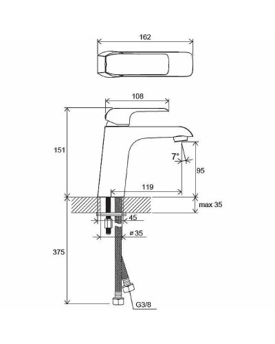 Смеситель для раковины Ravak Flat FL 014.00 X070118 Хром