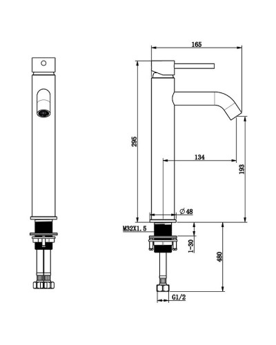 Смеситель для раковины Bronze de Luxe Scandi 1452BR Бронза