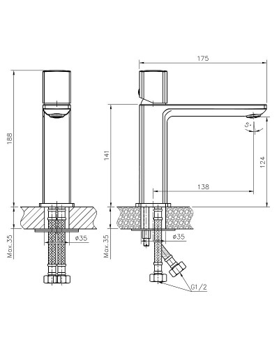 Смеситель для раковины Haiba HB10577 Хром