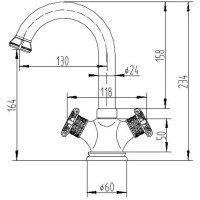 Смеситель для раковины без донного клапана Zorg Antic A 2006U-SL