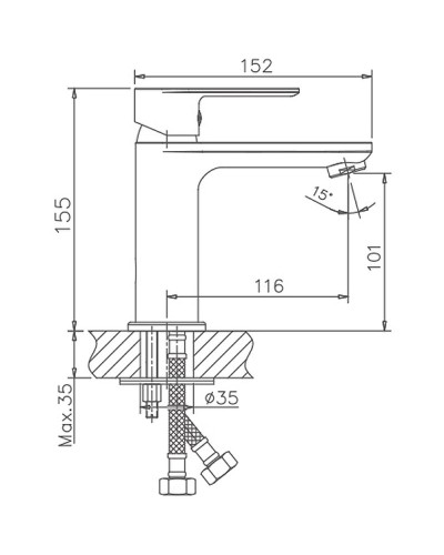 Смеситель для раковины Haiba HB10505-8 Белый Хром