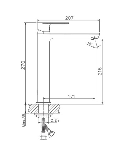 Смеситель для раковины Haiba HB11505-8 Белый Хром