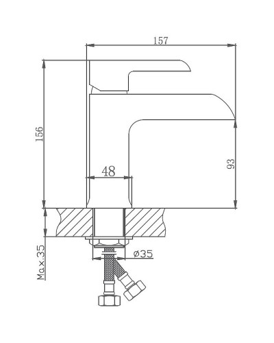 Смеситель для раковины Haiba HB10805-7 Черный Хром