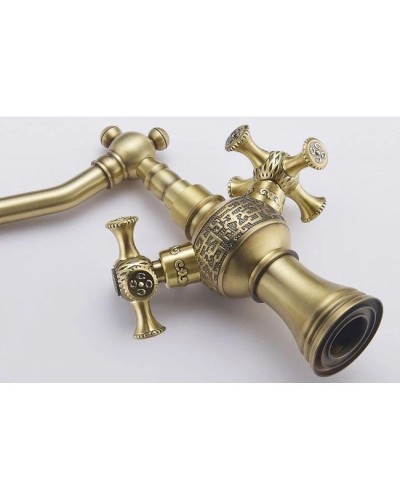 Смеситель для раковины без донного клапана Zorg Antic A 7008U-BR