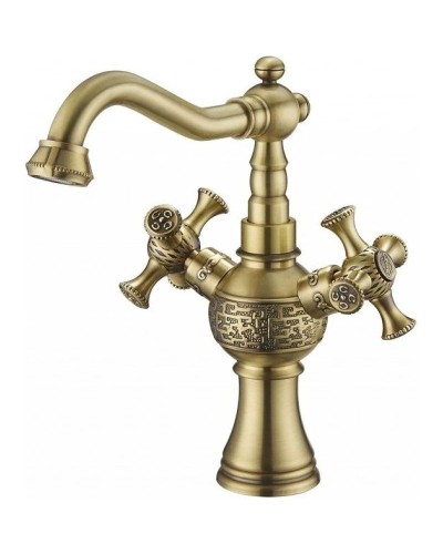 Смеситель для раковины без донного клапана Zorg Antic A 7008U-BR