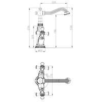 Смеситель для раковины без донного клапана Zorg Antic A 7010U-SL