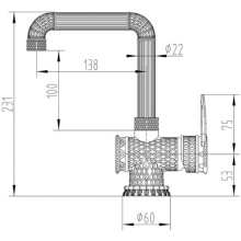 Смеситель для раковины без донного клапана Zorg Antic A 419U-SL