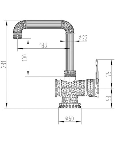 Смеситель для раковины без донного клапана Zorg Antic A 419U-SL