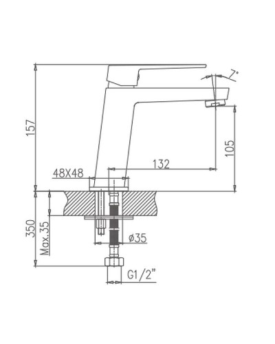 Смеситель для раковины Haiba HB11191 Хром