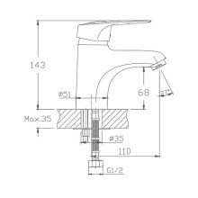 Смеситель для раковины Haiba HB1004 Хром