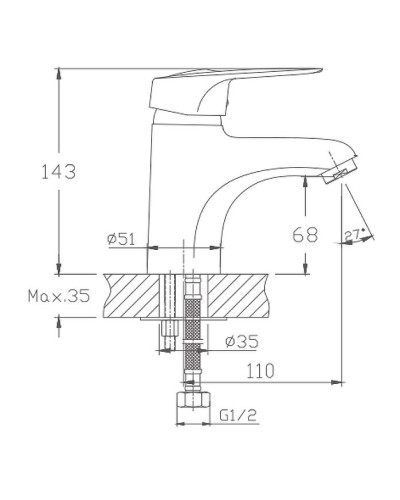 Смеситель для раковины Haiba HB1004 Хром