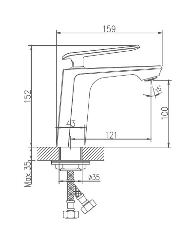 Смеситель для раковины Haiba HB10548-8 Белый Хром