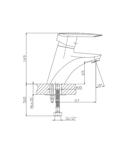 Смеситель для раковины Haiba HB1007 Хром