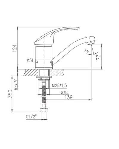Смеситель для раковины Haiba HB4521-2 Хром
