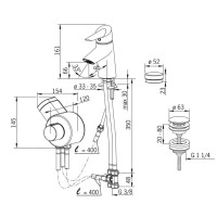 Термостат для раковины с донным клапаном Oras Optima 2701F