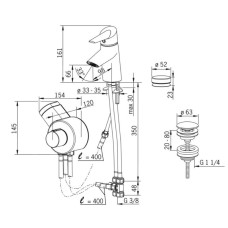 Термостат для раковины с донным клапаном Oras Optima 2701F