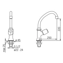 Кран для холодной воды Oras 101025AC