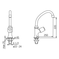 Кран для холодной воды Oras 101025AC