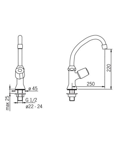 Кран для холодной воды Oras 101025AC