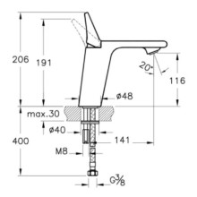 Смеситель для раковины без донного клапана Vitra Memoria A42329