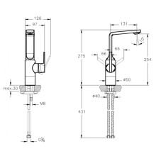 Смеситель для раковины без донного клапана Vitra Suit L A42468EXP