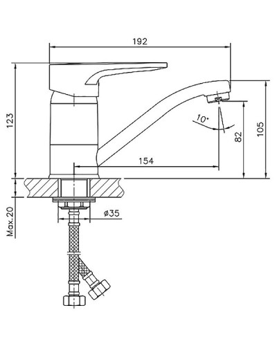 Смеситель для раковины Haiba HB4568-2 Хром