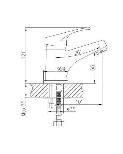 Смеситель для раковины Haiba HB1013 Хром