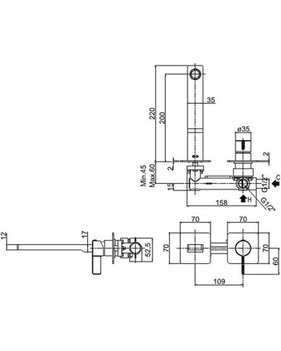 Смеситель для раковины Paffoni Rock RO105CR70 Хром