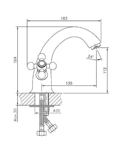 Смеситель для раковины Haiba HB1019-4 Бронза