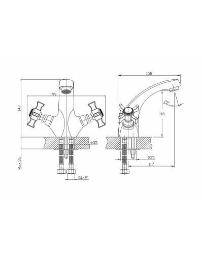 Смеситель для раковины Haiba HB1024 Хром
